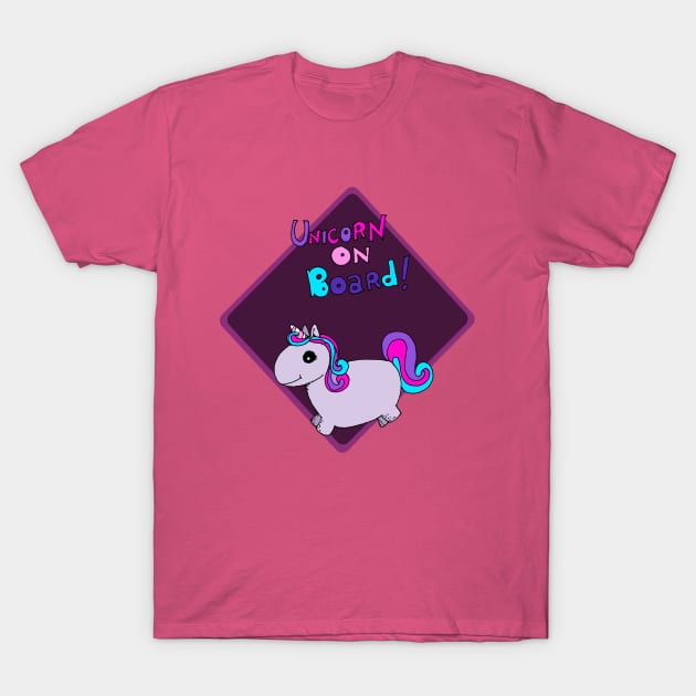 Unicorn on board T-Shirt by LucyNuzit